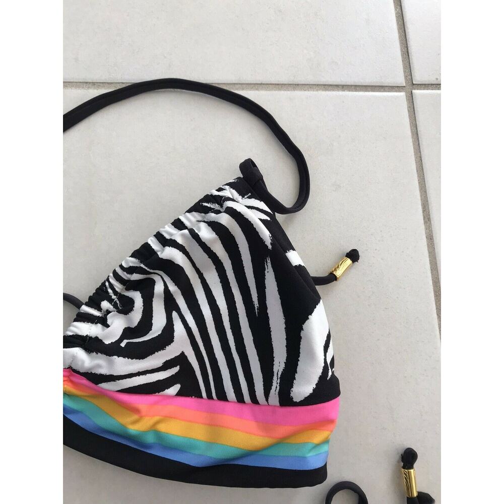 Sunshine 79 Psychedelic Zebra Triangle Top String Bikini Set - Picture 6 of 12